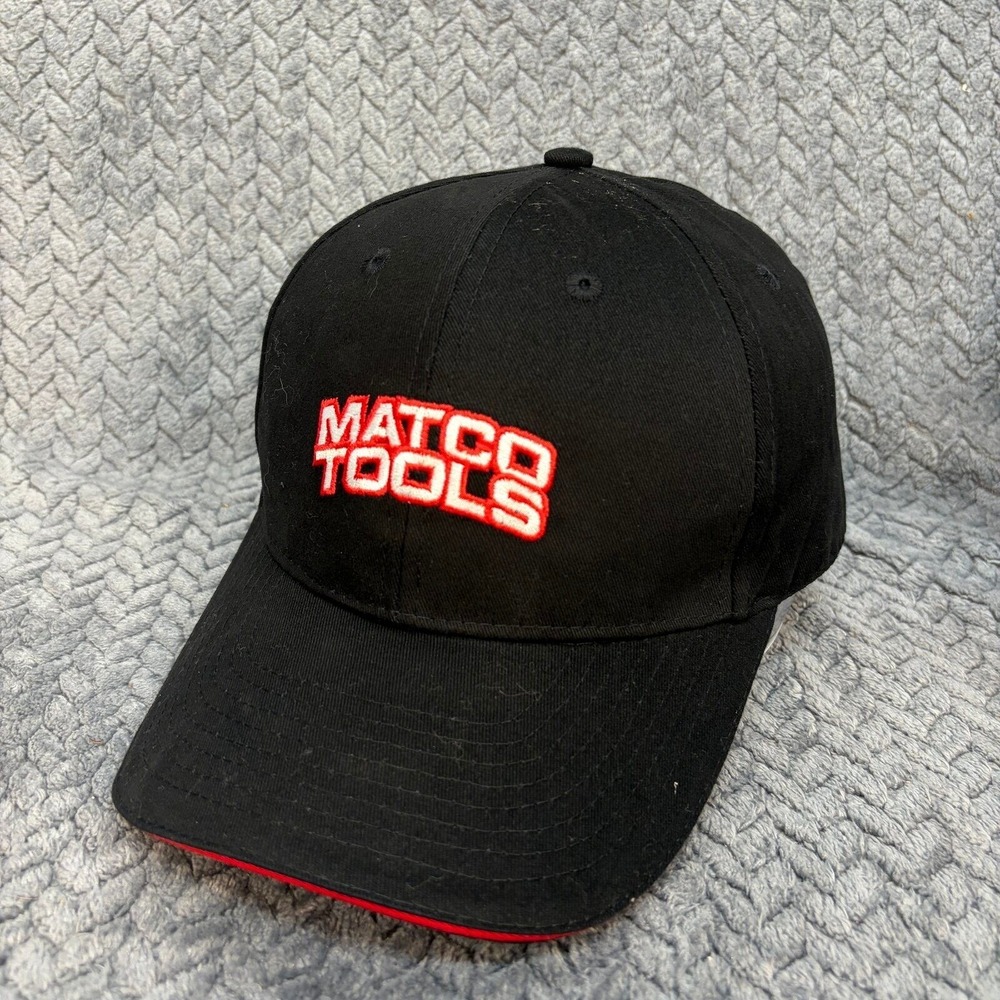Matco Tools Black Baseball Cap Hat Red White Embroidery Adjustable 0883